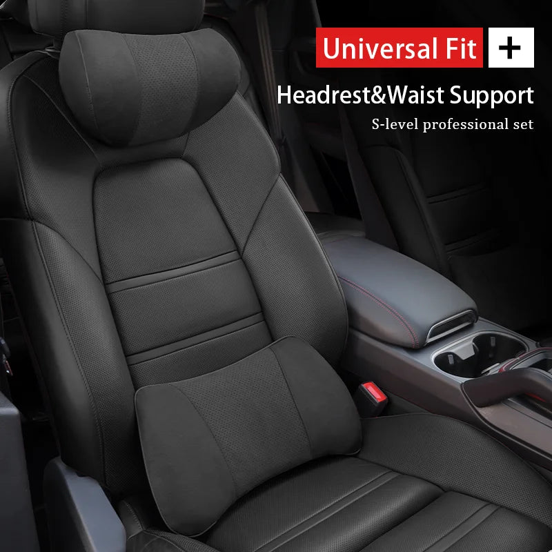 2025 New Car Headrest Waist Pillow Neck Lumbar Support Memory Foam Seat Protective Cushion Accessories S Class Soft Universal