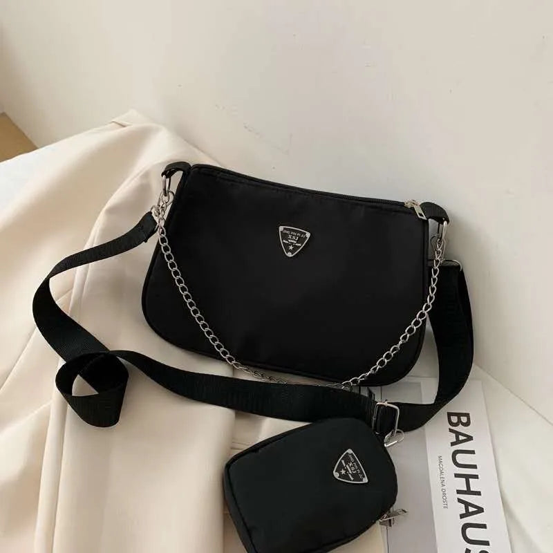 2024 Korean Style WOMEN'S Bag New Simple Nylon Mother-in-law Bag Student Fashion Style Shoulder Bag Crossbody Bag