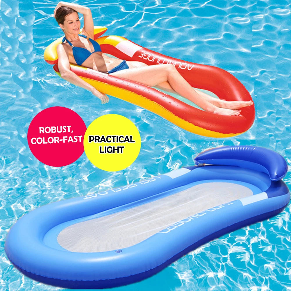 2024 Outdoor Foldable Water Hammock Inflatable Floating Swimming Pool Mattress Party Lounge Bed Beach Sports Recliner Recreation