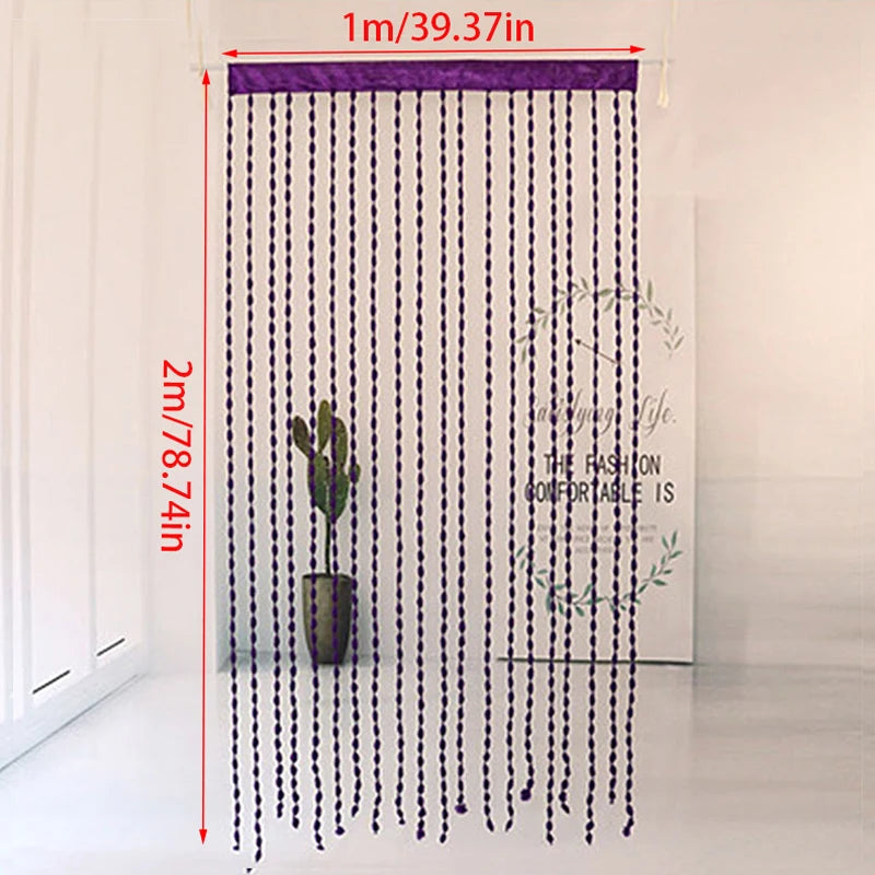 1*2M String Curtain Door Curtain Bead Thread Tassel Curtain Window Wall Panel Room Divider Doorway Home Wedding Decor Party Acc