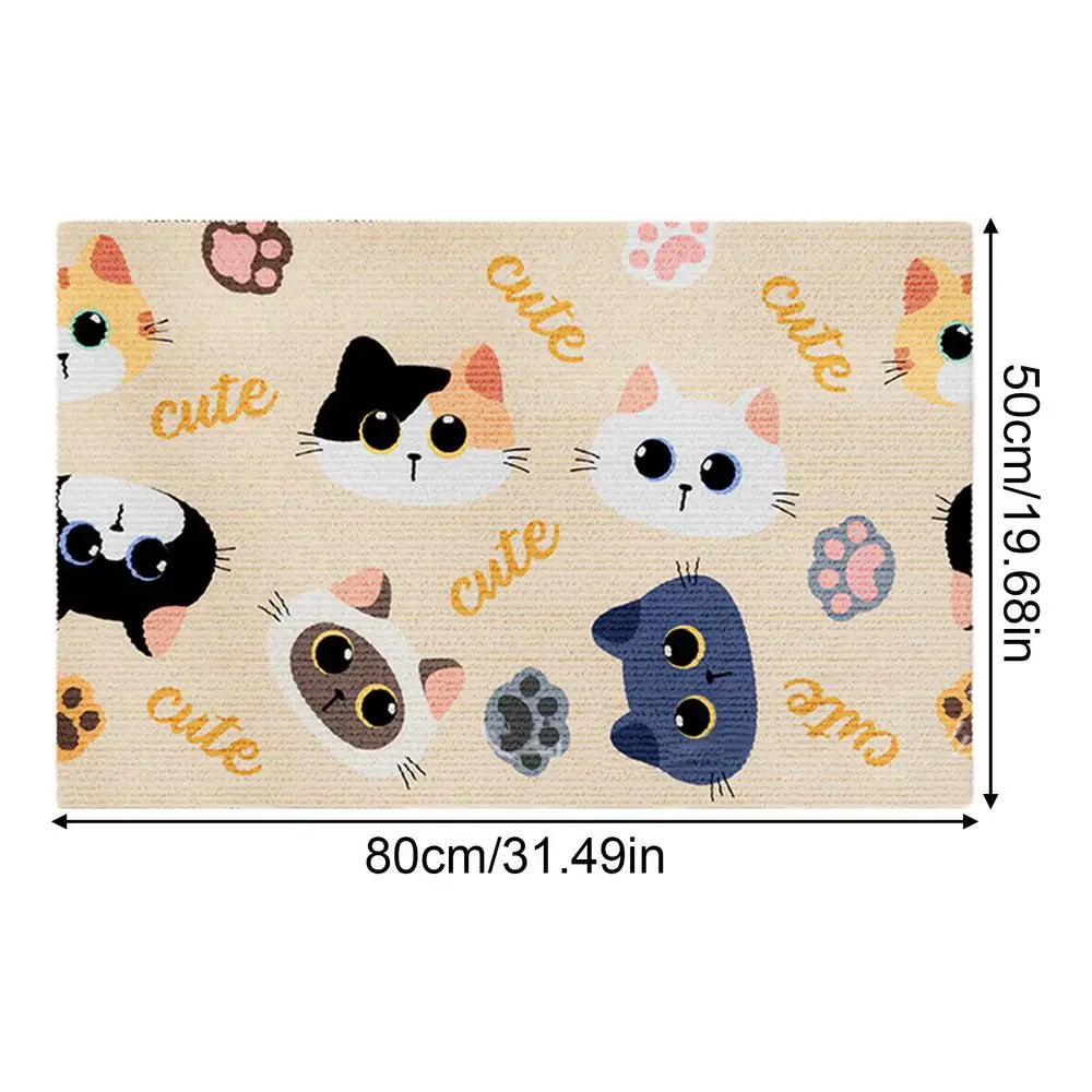 Cat Scratchers for Indoor Cats Cartoon Adhesive Scratching Pad Cute Scratching Board Wear-Resistant Scratching Mat for Grinding