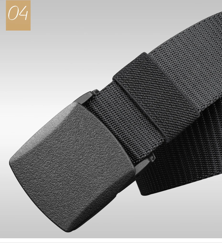 Automatic Buckle Nylon Belt, Fashionable MEN'S Canvas Outdoor Belt, Hunting and Hiking Tools, Hunting Clothing Accessories