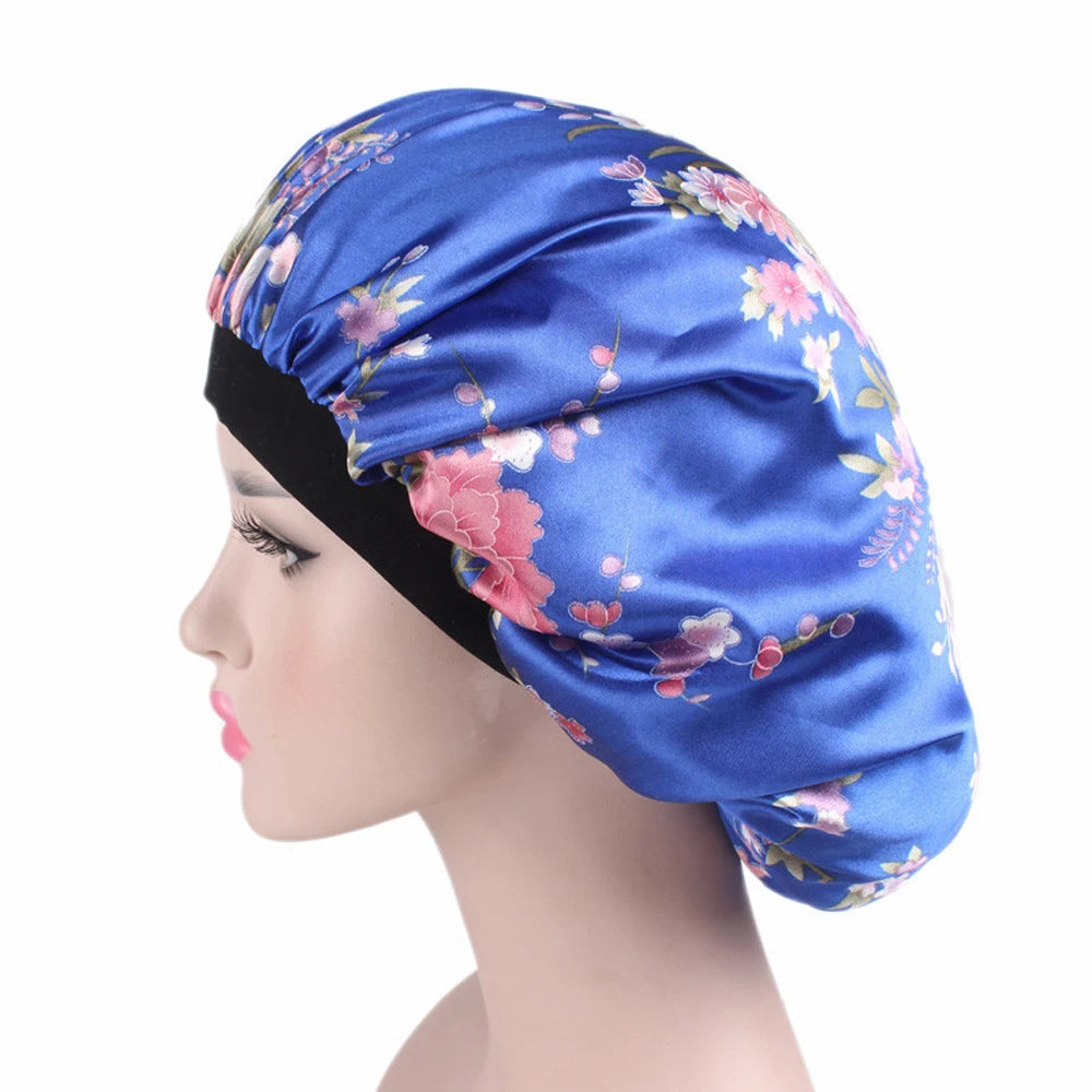 1 Pc Soft Night Sleep Hat Women Elastic Wide Band Fashion Hair Loss Cover Head Wrap Satin Bonnet  Beauty Chemo Caps Care