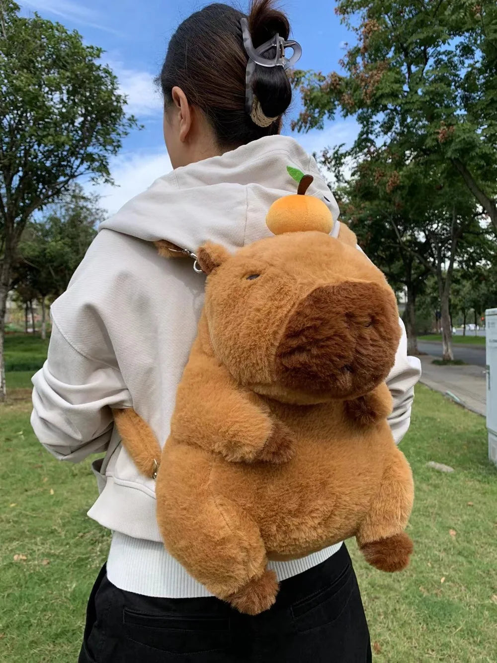 Capybara Plush Backpack Kawaii Fashion Plushie Doll Fur Bag Children's Bag Shoulder Bag Mini Knapsack Bags Gifts For Girlfriend