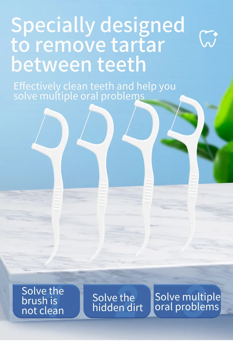 600/PCS Floss Family Pack Ultra-fine Toothpick Disposable Flat Floss Portable Portable Flossing Double Head Use Oral Hygiene Car