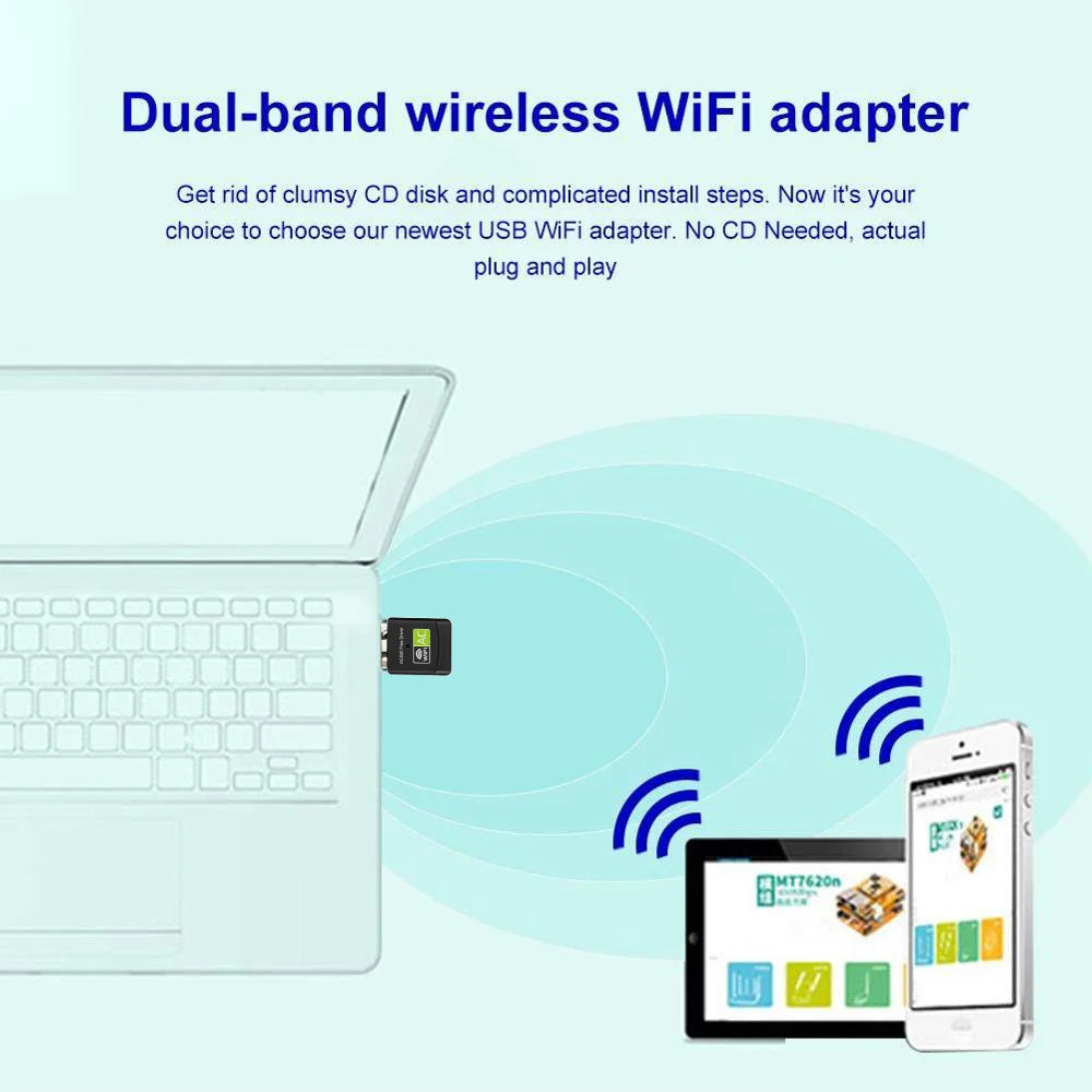 600Mbps Dual-band WiFi Adapter USB Antenna 2.4g 5GHz USB Wifi Adapter Wireless Network Card Adaptador Wifi