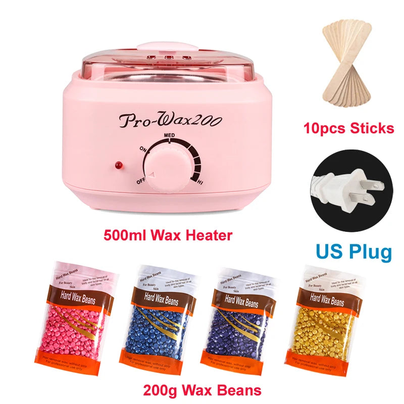 200ml-500ml Wax Heater Warmer Hair Removal Machine For Hand Foot Body SPA Epilator Paraffin Wax Pot +200g Wax Beans+Wood Sticks