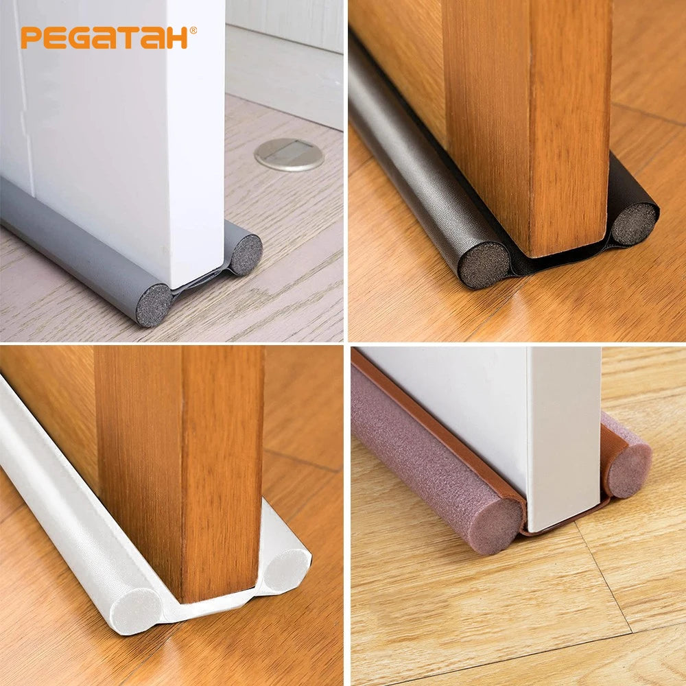 93*10cm Waterproof Seal Strip Draught Excluder Stopper Door Bottom Guard Double Silicone Rubber Seal Dustproof Soundproof