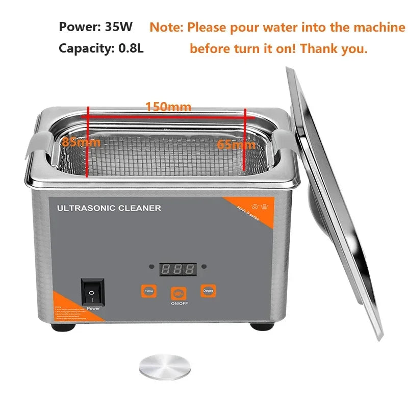 800ml Ultrasonic Cleaner Digital Time 35W Washing Jewelry Necklace Glasses Watch Brush Ultrasound Washer Machine