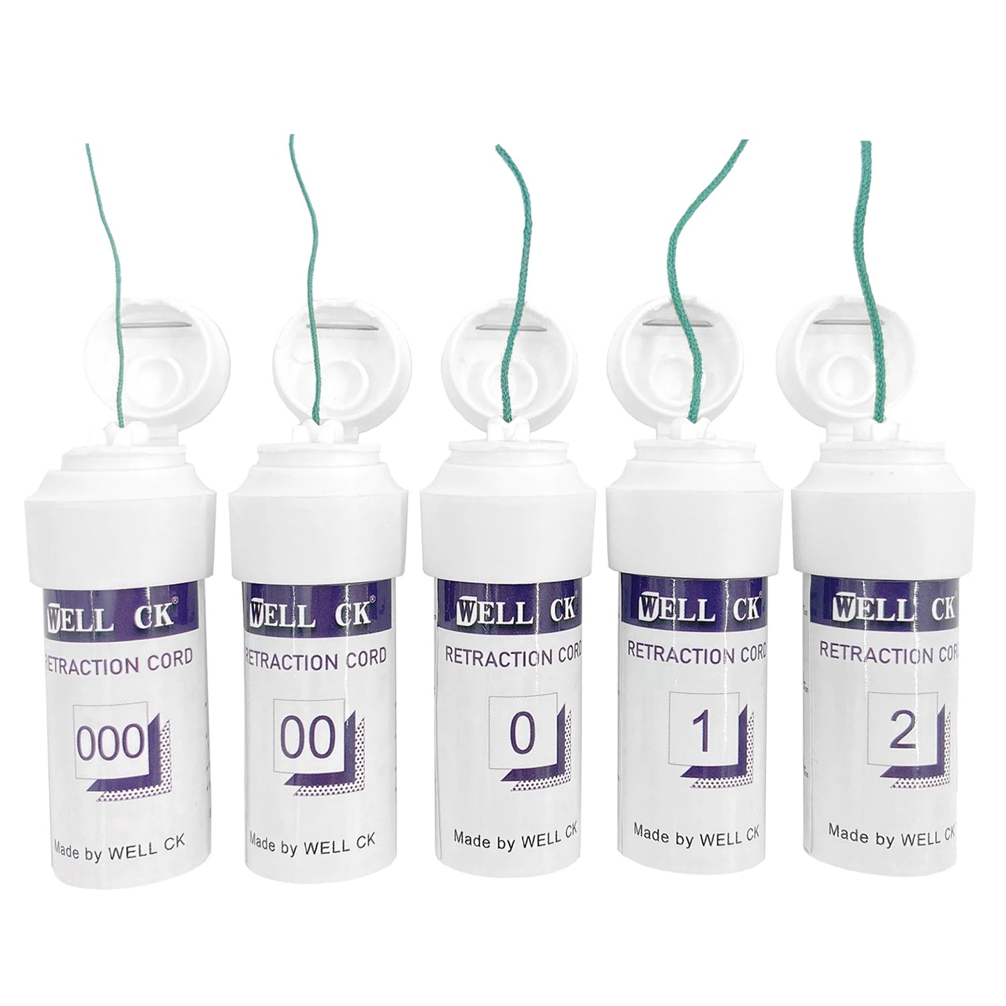 1 Bottle WELLCK Dental Thread Disposable Gingival Retraction Cord Knitted Cotton Gum Line Dentist Material 5 Sizes 0 00 000 1 2