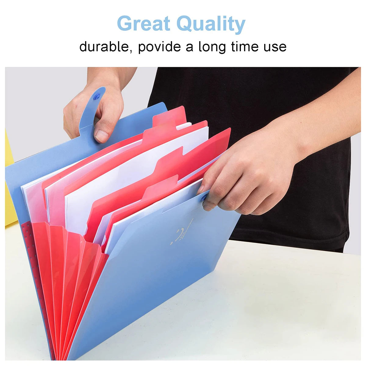 A4 Multi-Layer Folder Dutton File Bag File Bag Candy Color Five Grid Organ Bag Large Capacity Korean Simple Office Stationery