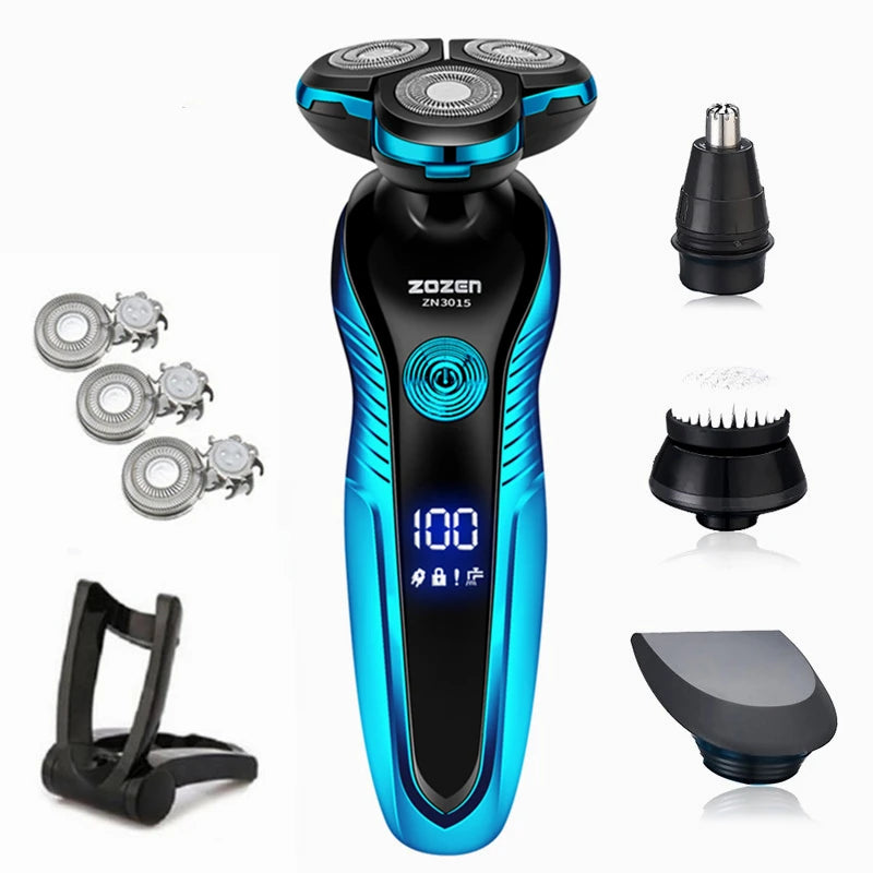 ZOZEN Electric Shaver Washable Rechargeable Electric Razor Body Hair Clipper Cutting Shaving Machine for Men Beard Trimmer