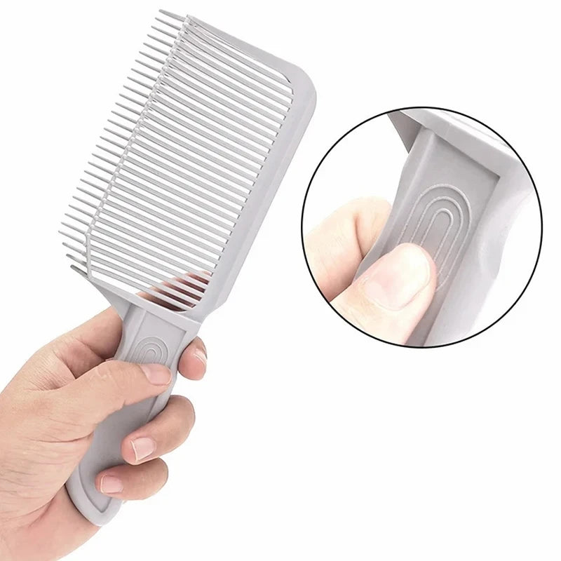 【Hot sales】New Clipper Comb MEN'S STYLING Flat Hair Comb Curved V-shaped Barber Comb Positioning Gradient Detangling Hair Magic