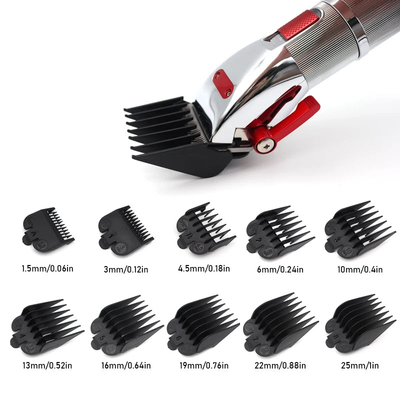 1.5-25mm 10pcs Hair Cutting Combs for Professional Hair Trimmer Machine Universal Guards Barber Accessories Trimmer Limit Combs