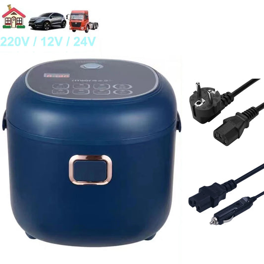 Blue Color12V 24V 220V 2L Rice Cooker for Travel in Car or Truck or for Home Use