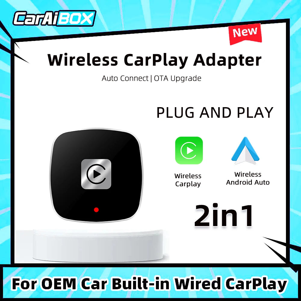 CarAIBOX 2in1 Wireless CarPlay Dongle Wireless Android Auto Box For Car Radio with Wired CarPlay