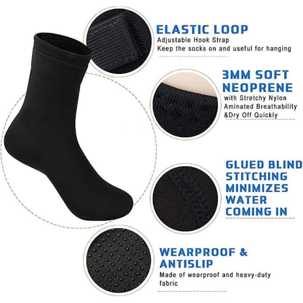 5mm Neoprene Socks 3mm Wetsuit Shoes Non-slip Surf Swimming Fins Socks Elasticity Beach Boots Warm Socks for Snorkeling Diving