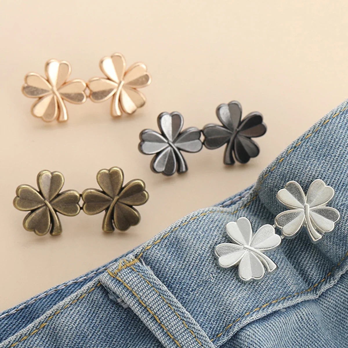 1Pcs Adjustable Clips for Pants Fastener Pants Pin Retractable Button Loose Button for Waist for Jeans Perfect Fit Reduce Waist