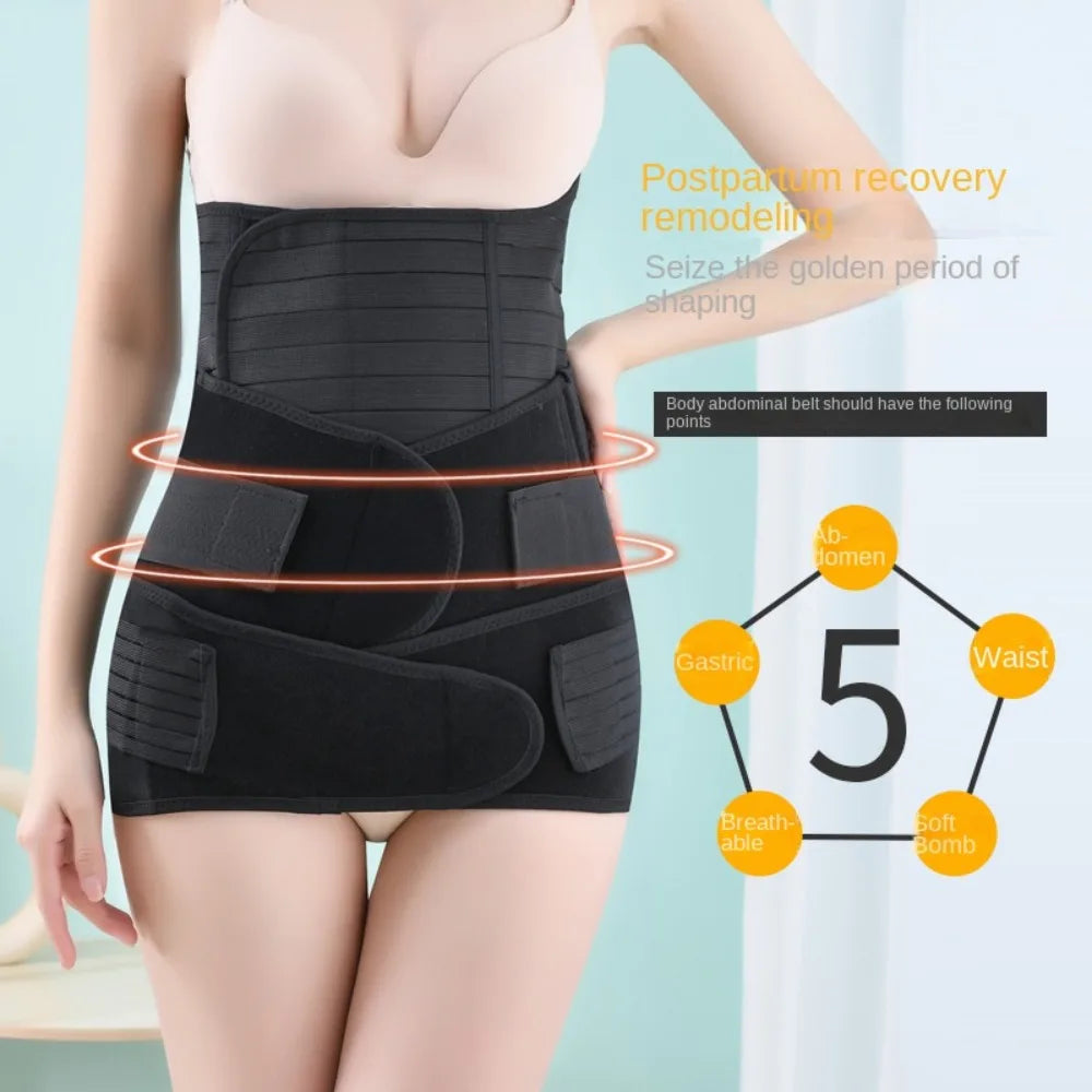 3pcs Breathable Postpartum Belly Belt Corset Postpartum Pelvis Belt Wrap Shapewear Sacroiliac Pelvic Restraint Band