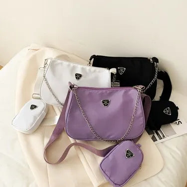 2024 Korean Style WOMEN'S Bag New Simple Nylon Mother-in-law Bag Student Fashion Style Shoulder Bag Crossbody Bag