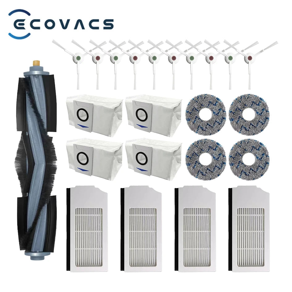 Accesorios para Robot aspirador Ecovacs Deebot X1 OMNI / T10 OMNI, bolsa de polvo, filtro Hepa, cepillo lateral principal, mopa,