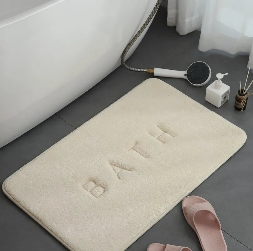 Anti Slip Mat Faux Cashmere Memory Foam Carpet Coral Fleece Super Absorbent Floor Mat Kitchen Living Room Bathroom