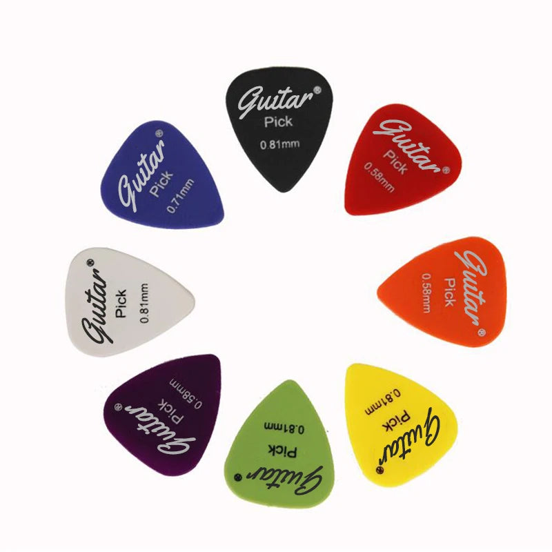 50Pcs/Set Electric Guitar Pick Acoustic Music Picks Plectrum 0.58/0.71/0.81/0.96/1.20/1.50mm Thickness Guitar Accessories GYH