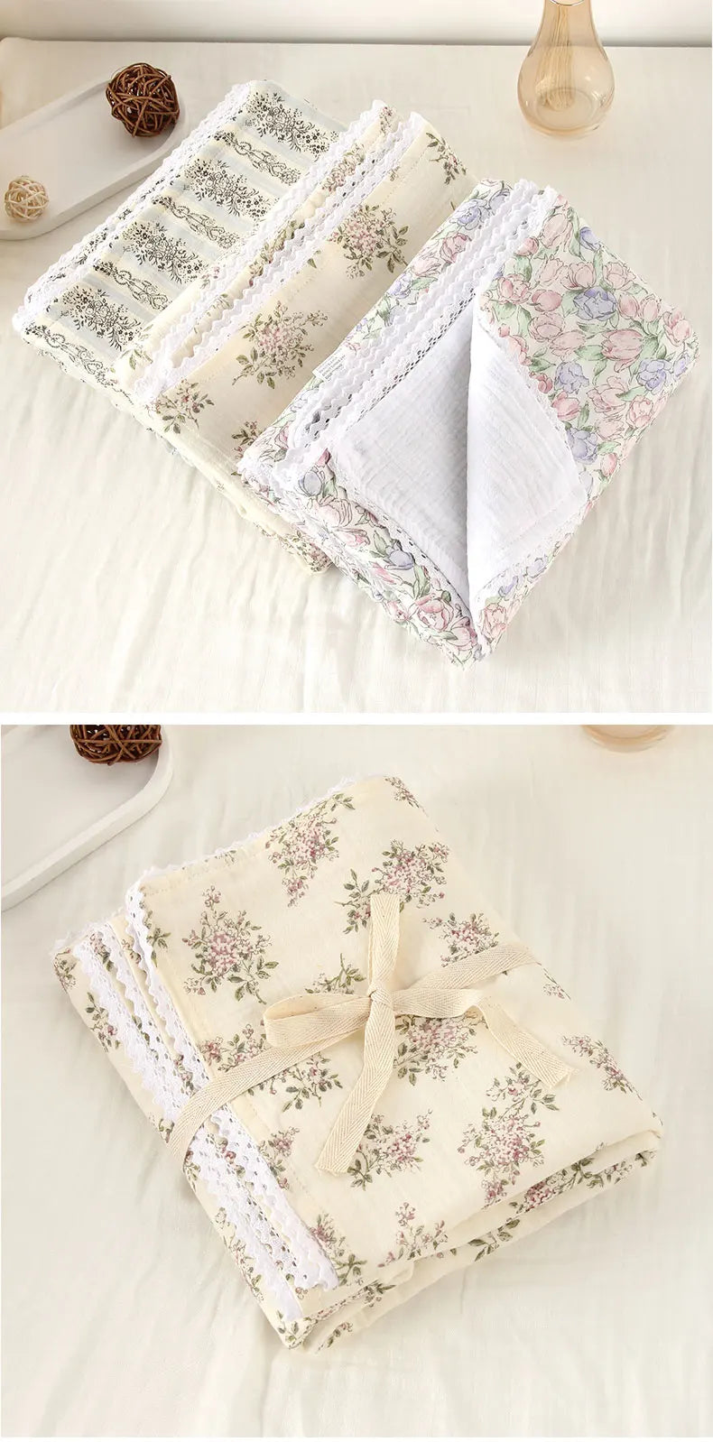 Baby Blanket Printed Pure Cotton Baby Muslin Swaddle Blanket Breathable Newborn Quilt Soft Warm Core Children's Quilt 100*100CM