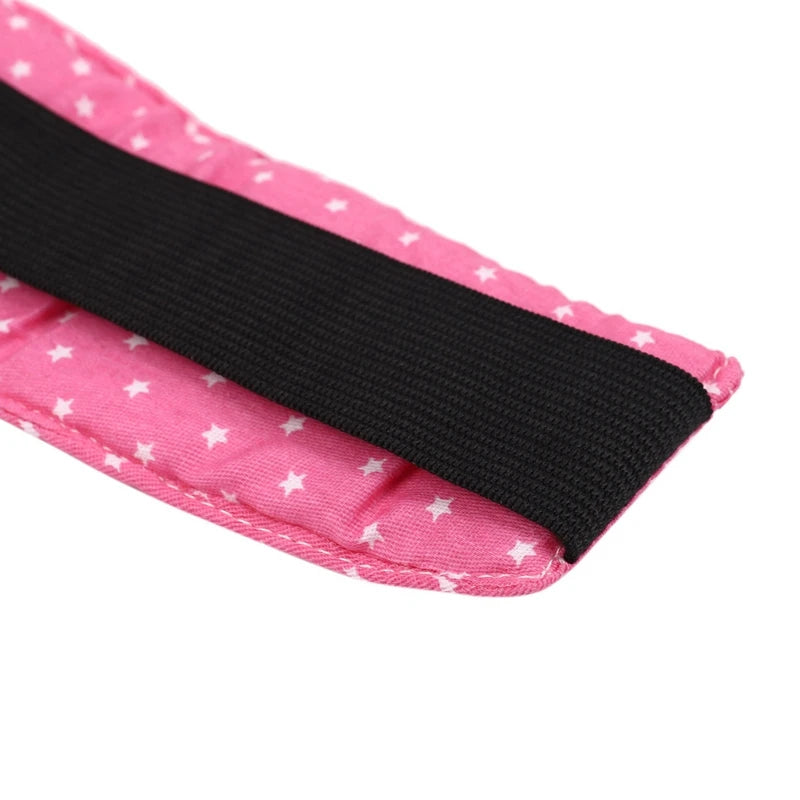 2Pcs Fixing Band Baby Kid Head Support Holder Star Print Sleeping Belt Baby Stroller Safety Seat Holder Belt(PINK)