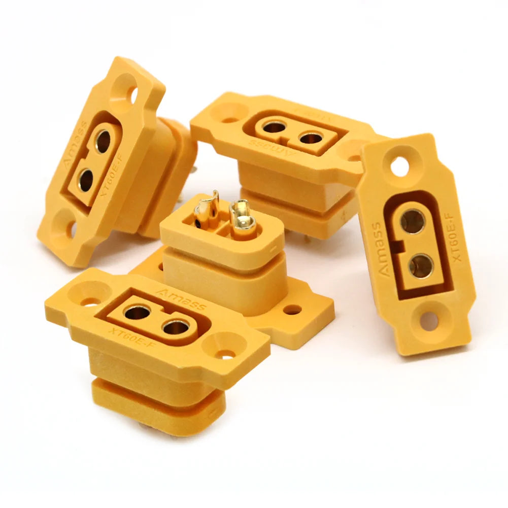 5pc Amass XT60E-F Female Plug Large Current Gold/Brass Ni Plated Connector Power Battery Connecting Adapter for RC Model