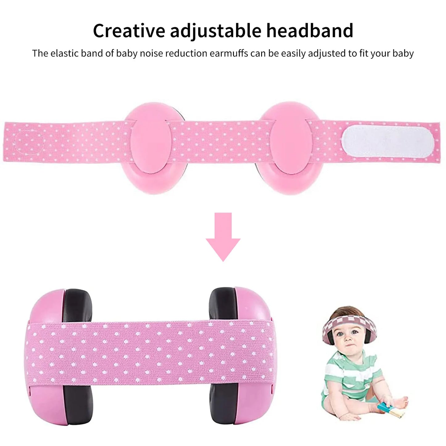 Baby Anti-Noise Earmuffs Elastic Strap Hearing Protection Safety Ear Muffs Kids Noise Cancelling Headphones Sleeping Child