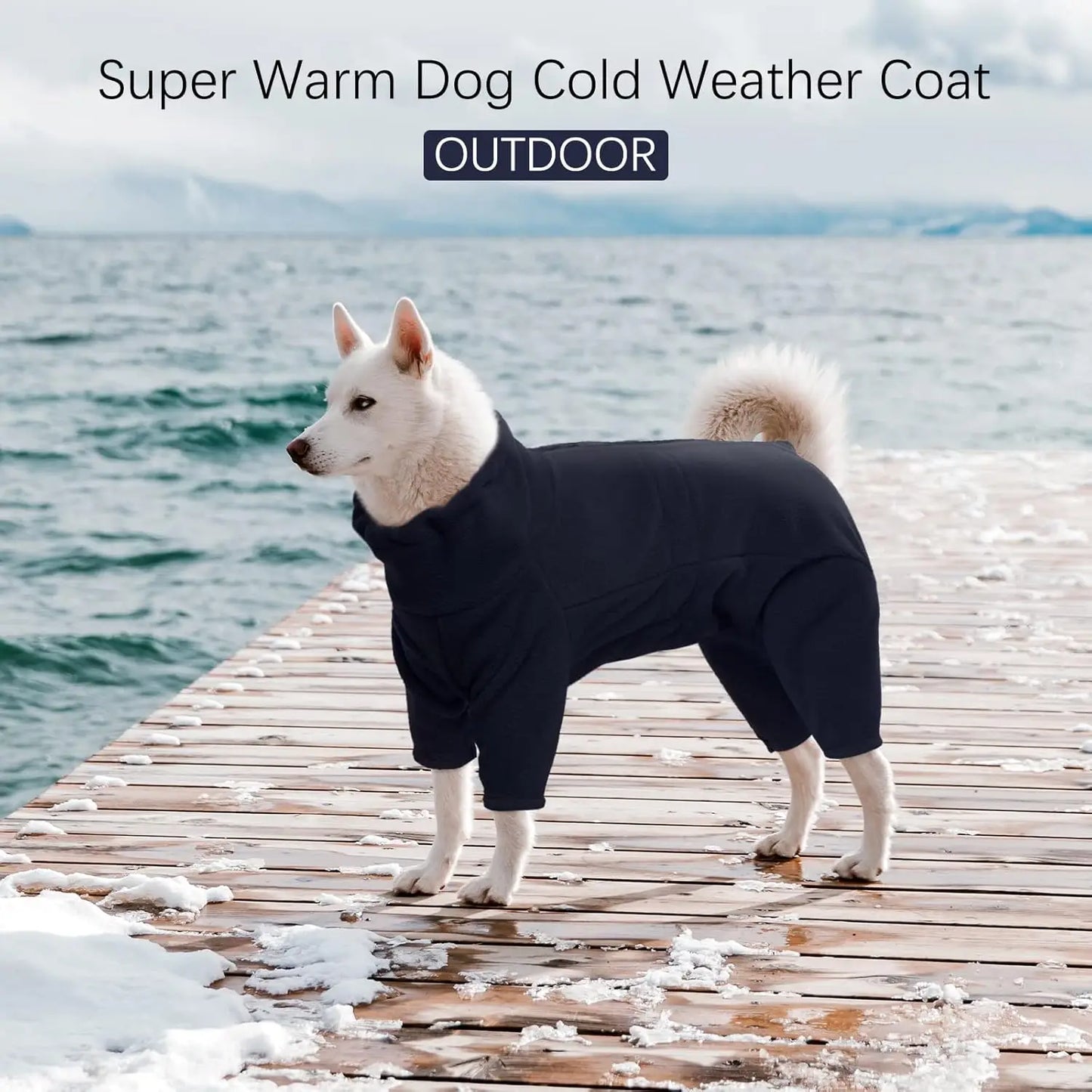 ATUBAN Dog Winter Coat Soft Fleece Pullover Pajamas, Pet Windproof Warm Cold Weather Jacket Vest Cozy Jumpsuit Apparel Clothes