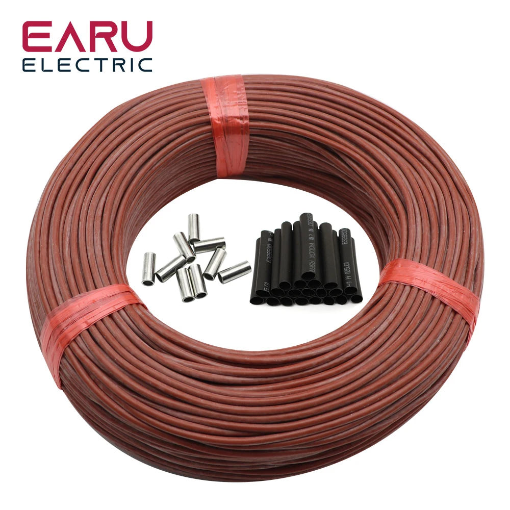 5-100 Meters Infrared Warm Floor Cable 12K 33ohm/m Electric Carbon Heating Wire Coil 2.0mm Fiber Wire Floor Hotline Thickening