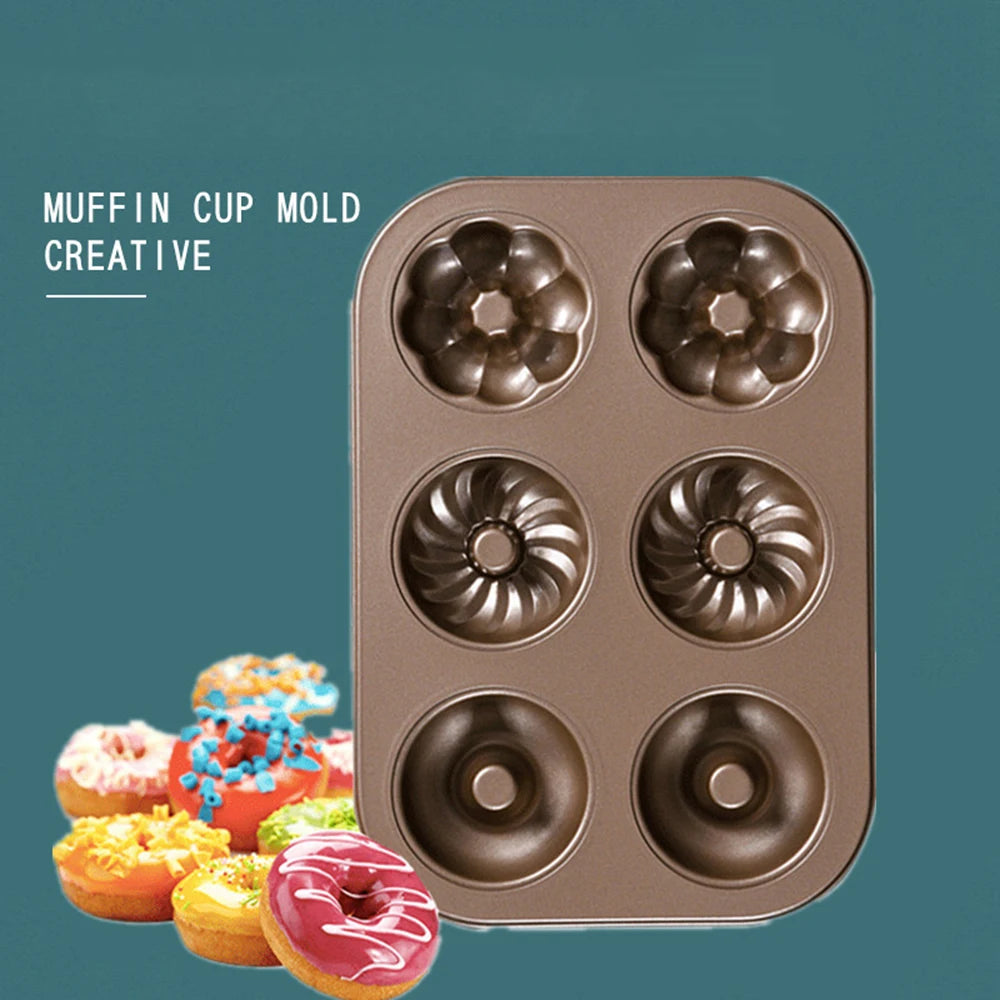 6 Holes Nonstick Cake Donuts Baking Mold 3d Cat Bear Cupcake Brownie Pastry Baking Tray Kitchen Dessert Bread Bakeware Tools