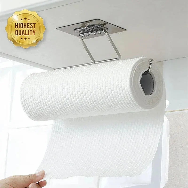 1/4PCS Kitchen Paper Holder Towel Storage Hook Toilet Paper Holder Towel Stand Storage Rack Tissue Holder Bathroom Organizer