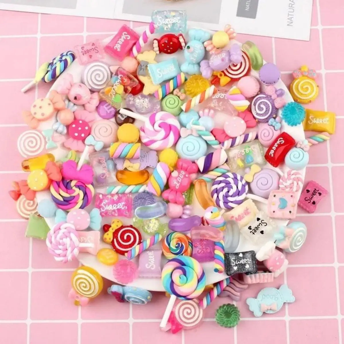 30pcs Random Candy Slime Charms Cute Set Mixed Resin Sweets Flatback Slime Making Supplies for DIY Craft Making and Ornamen DIY