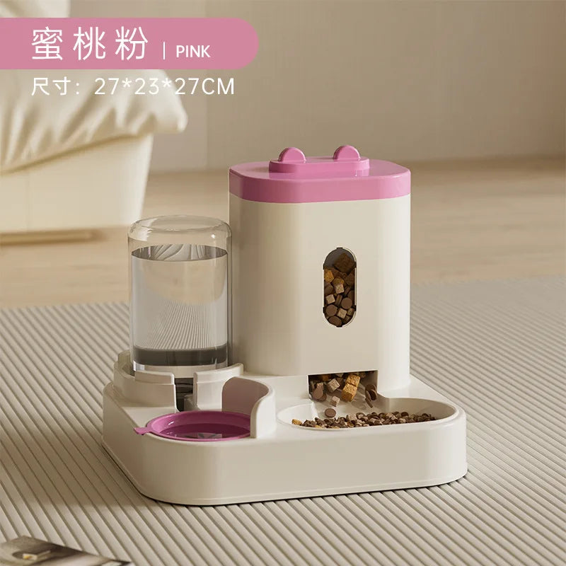 Automatic Feeder Cat Dog Food Bowl with Water Fountain Pet Large Food Storage Dispenser Container Puppy Pet Kitten Accessories