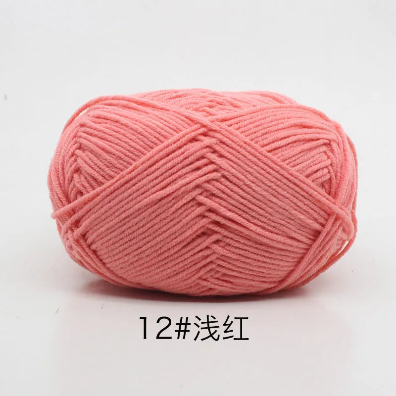 40-50g/Set 4ply Milk Cotton Knitting Yarn Needlework Dyed Lanas For Crochet Craft Sweater Hat Dolls At Low Price