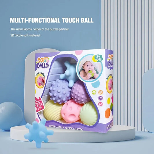 6 PCS Baby Toys Sensory Balls For Children Textured Hand Touch Ball Soft Massage Ball Infant Rattle Senses Toys