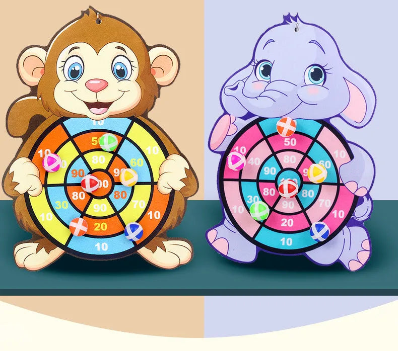 Child Montessori Toys for Kids 2 to 4 Years Old Cartoon Animal Dart Board Sticky Ball Family Interactive Educational Toys Baby