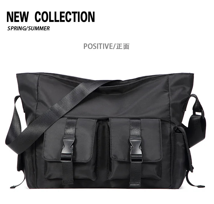 Casual Large Capacity Waterproof Messenger Shoulder Bag Men Crossbody School bag for Teenage Outdoor Man Black Big Travel Bags