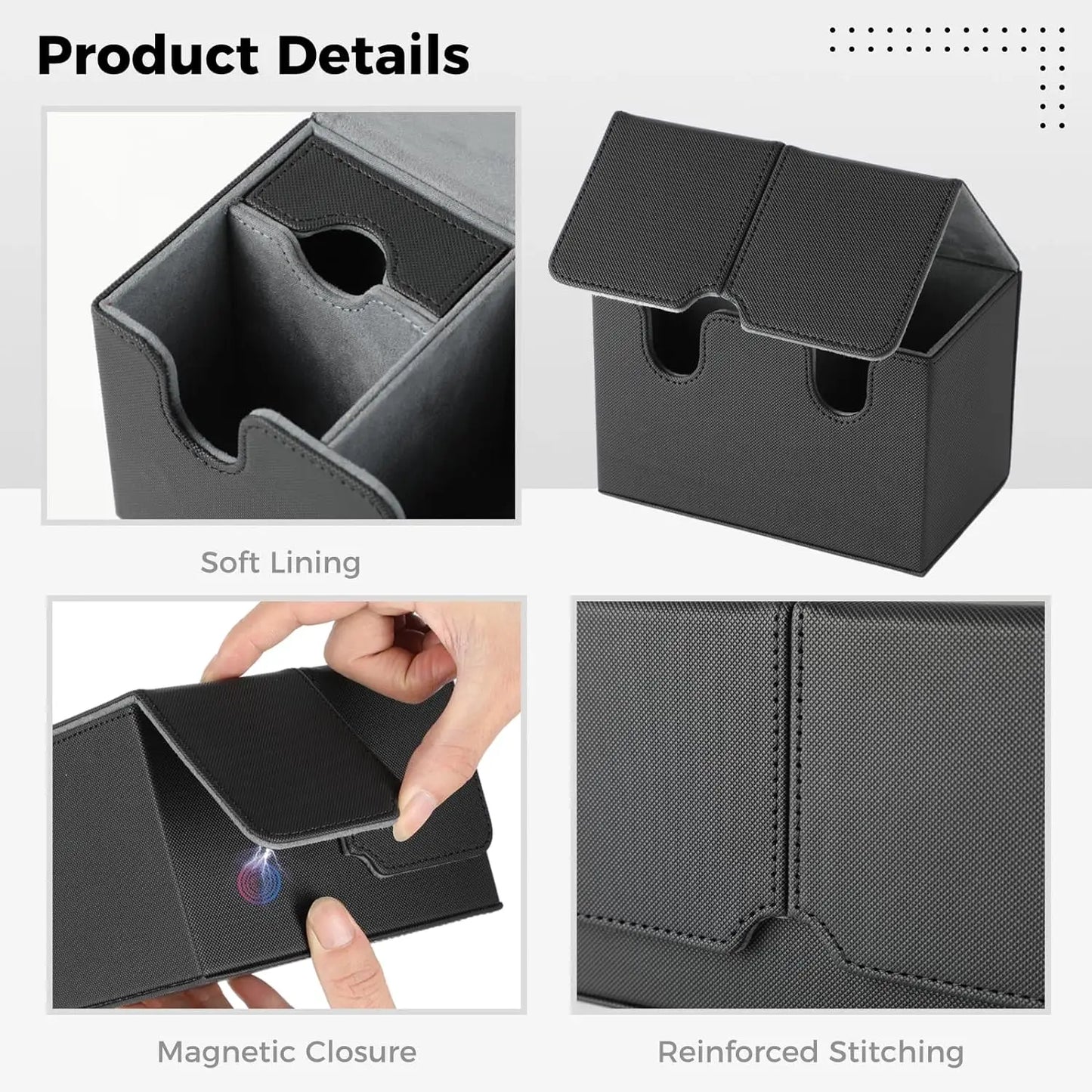 Card Case Card Box Magic TCG Mid Large Deck Case Solid Color Storage Box Top Side-Loading  Toy Game Collection Cards