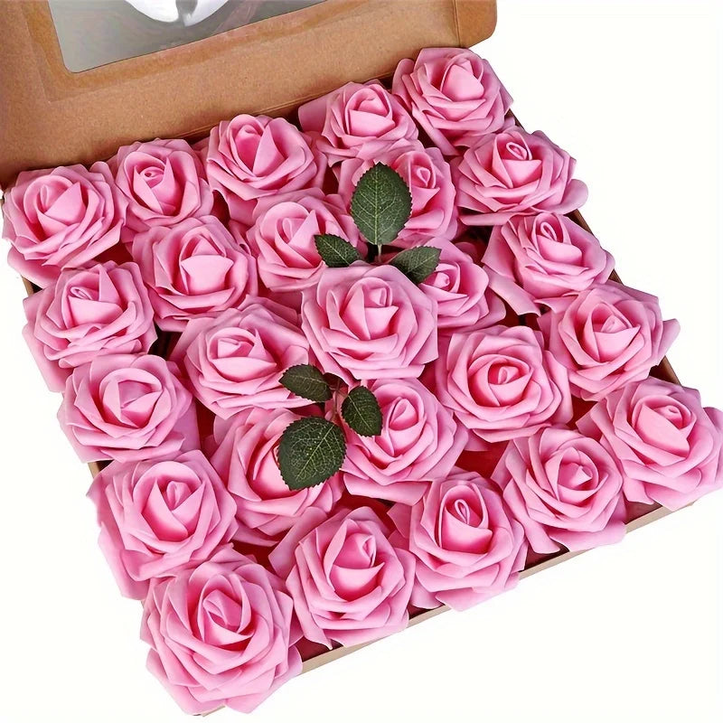 25pcs Artificial Flowers, Fake Flowers Roses W/stem For DIY Wedding Bouquets Centerpieces Arrangements Party Home Decorations