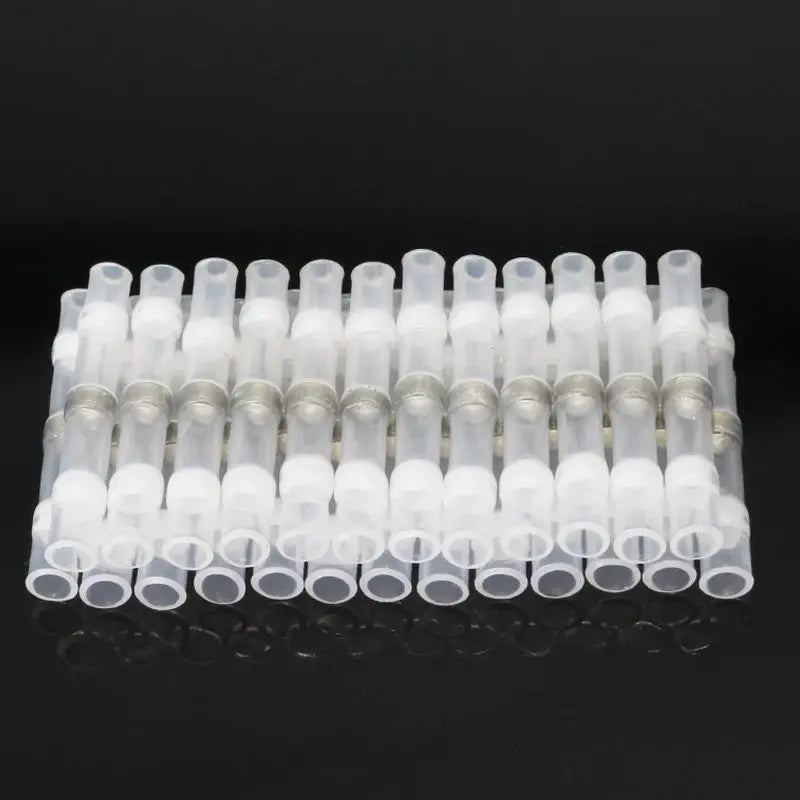 50PCS Heat Shrinkable Wire Connectors SST21 Waterproof Sleeve AWG22-18 Butt Electrical Splice Tinned Solder Seal Terminal