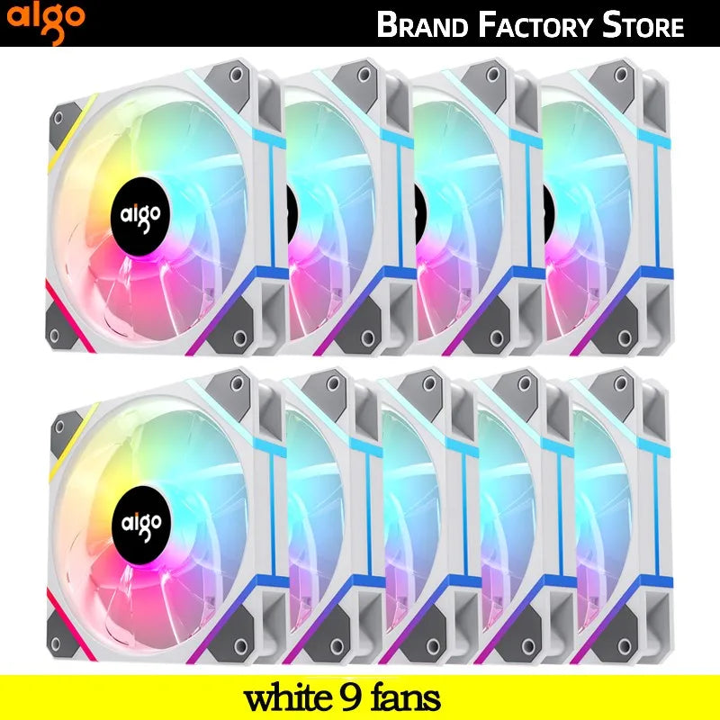 Aigo AM12PRO Rgb Fan Ventoinha PC 120mm Computer Case Fan Kit Water Cooler 4pin PWM CPU Cooling Fans 3pin5v argb 12cm Ventilador