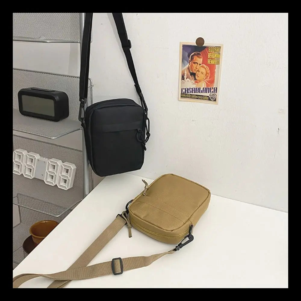 Black White Khaki Crossbody Bags High Quality Oxford Cloth Long Shoulder Strap Tote Bag Minimalists Shoulder Bag Men Women