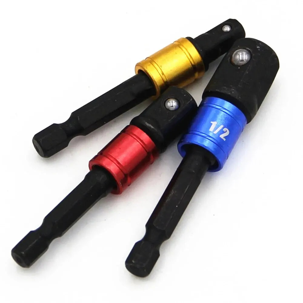 Bending Screwdriver Joint Black Hexagonal Handle Conversion Connect Rod 1/2 Square Head 3/8 Sleeve 1/4 Electric Tool Accessorie