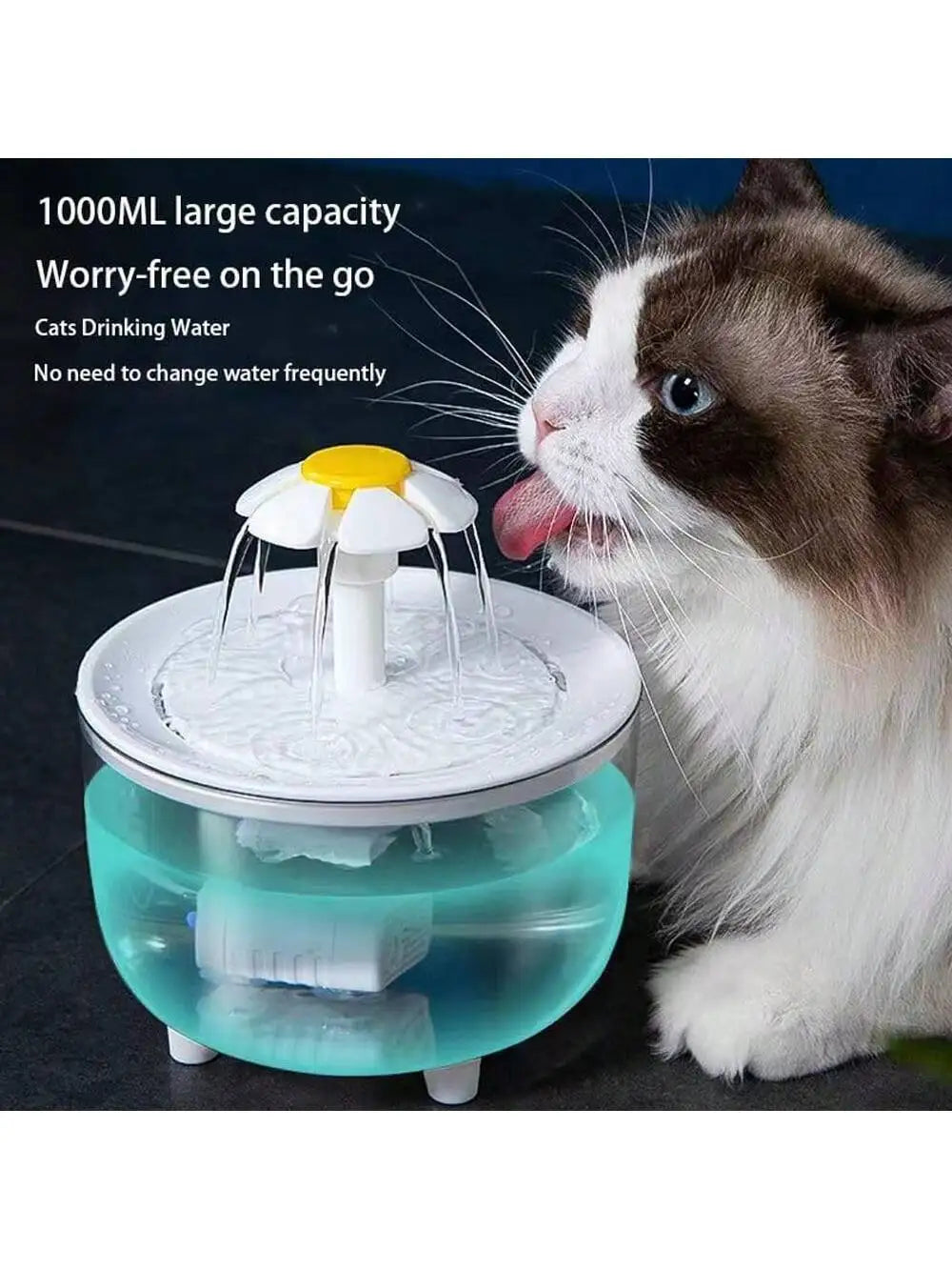 1pcsTransparent Pet Water Fountain, Automatic Circulation Cat Water Drinking Dispenser, USB Power Cat Water Fountain For Indoor