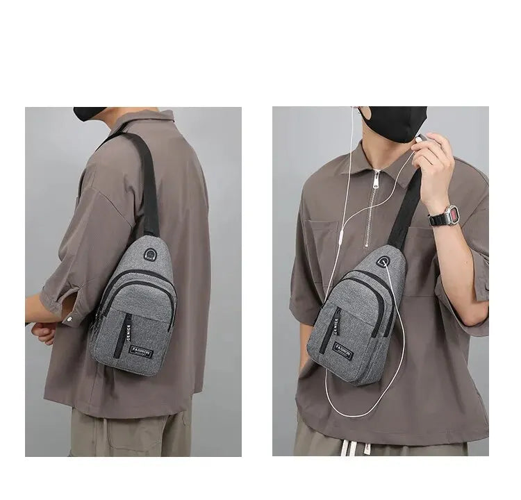 Chest Bag Men's One Shoulder Crossbody Bag Large Capacity Outdoor Sports Leisure Fashion Small Shoulder Bag Backpack Men's