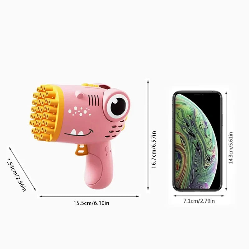 40 Hole Dinosaur Bubble Gun Toys Children Fully Automatic Electric Handheld Bubble Machine (Without Battery and Bubble Water)